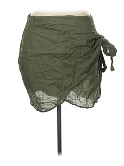 Pre-owned Shein Curve Casual Skirt In Green