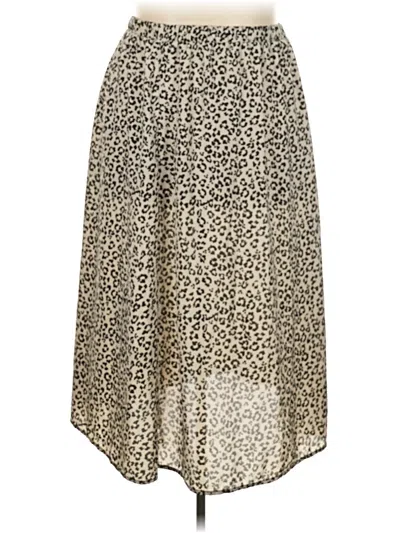 Pre-owned Shein Curve Casual Skirt In Ivory