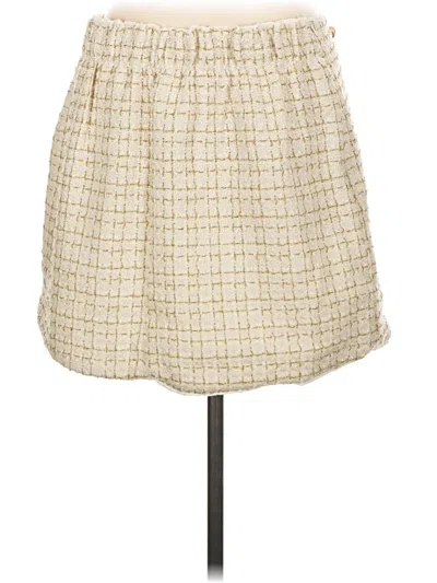 Pre-owned Shein Curve Casual Skirt In Ivory