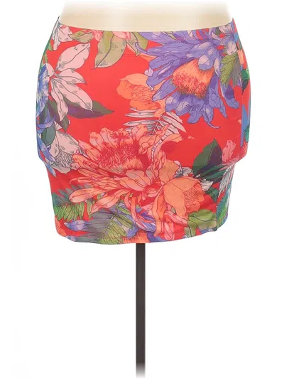 Pre-owned Shein Curve Casual Skirt In Orange