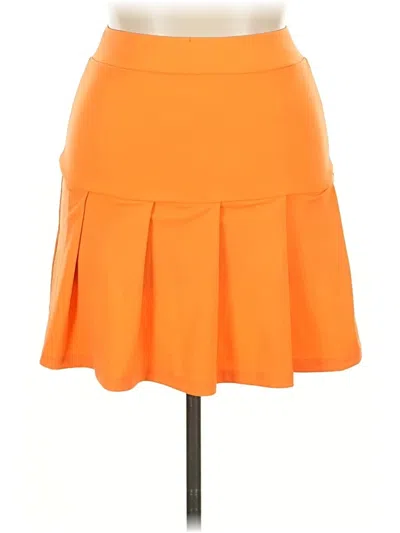 Pre-owned Shein Curve Casual Skirt In Orange