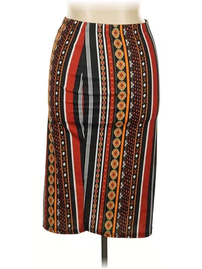 Pre-owned Shein Curve Casual Skirt In Orange