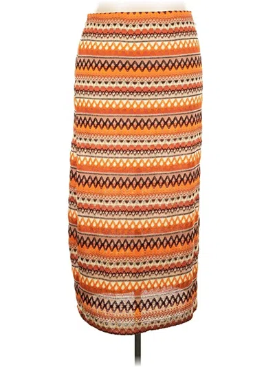 Pre-owned Shein Curve Casual Skirt In Orange