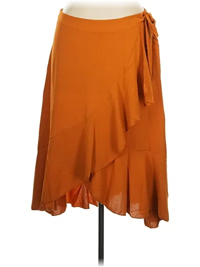 Pre-owned Shein Curve Casual Skirt In Orange