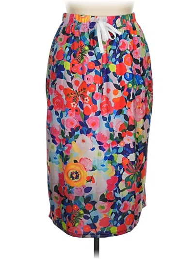 Pre-owned Shein Curve Casual Skirt In Orange