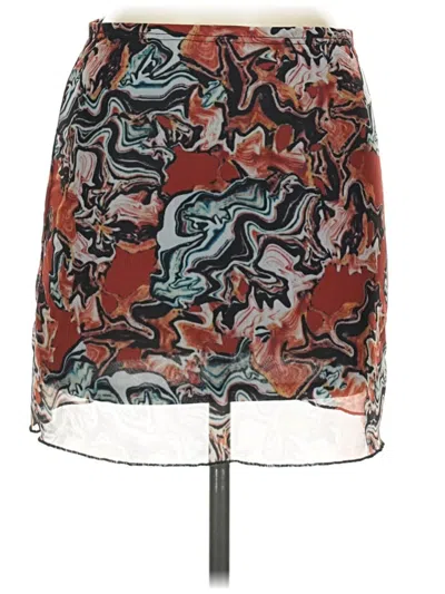 Pre-owned Shein Curve Casual Skirt In Orange