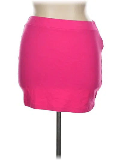 Pre-owned Shein Curve Casual Skirt In Pink