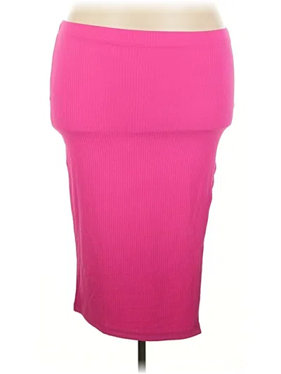 Pre-owned Shein Curve Casual Skirt In Pink