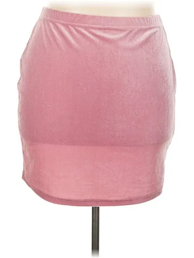 Pre-owned Shein Curve Casual Skirt In Pink