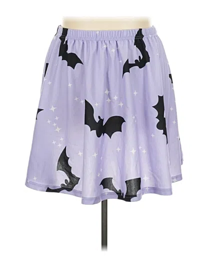 Pre-owned Shein Curve Casual Skirt In Purple