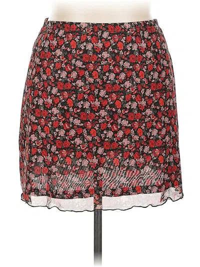 Pre-owned Shein Curve Casual Skirt In Red