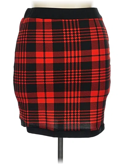 Pre-owned Shein Curve Casual Skirt In Red