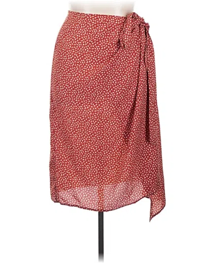 Pre-owned Shein Curve Casual Skirt In Red