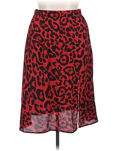 Pre-owned Shein Curve Casual Skirt In Red