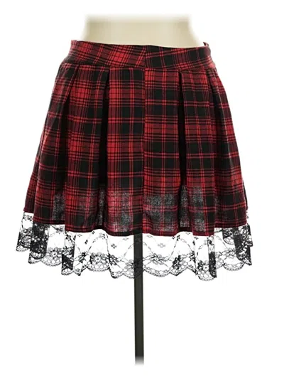 Pre-owned Shein Curve Casual Skirt In Red