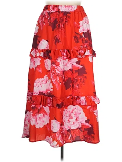 Pre-owned Shein Curve Casual Skirt In Red