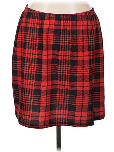 Pre-owned Shein Curve Casual Skirt In Red