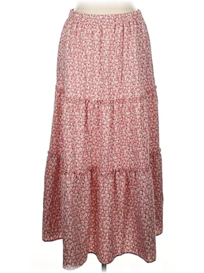 Pre-owned Shein Curve Casual Skirt In Red