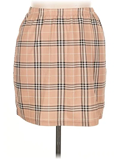 Pre-owned Shein Curve Casual Skirt In Tan