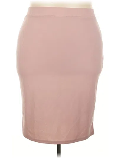 Pre-owned Shein Curve Casual Skirt In Tan