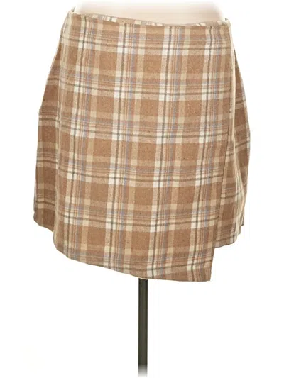 Pre-owned Shein Curve Casual Skirt In Tan