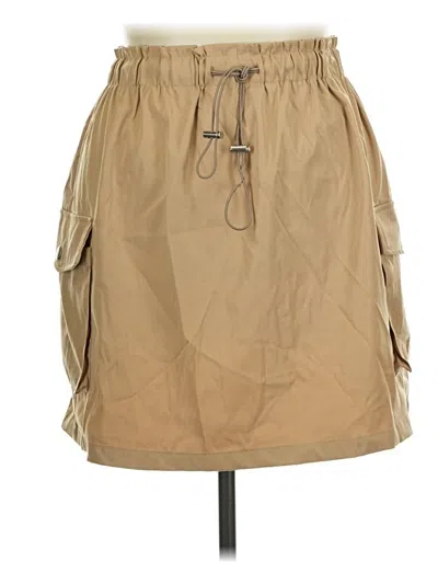 Pre-owned Shein Curve Casual Skirt In Tan