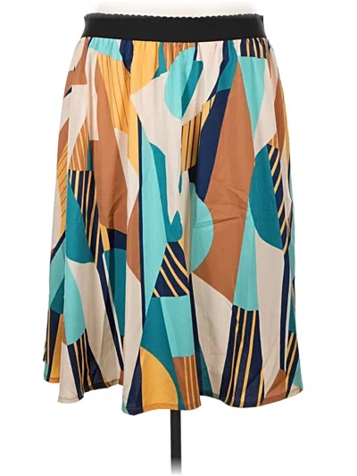 Pre-owned Shein Curve Casual Skirt In Teal