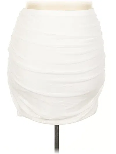 Pre-owned Shein Curve Casual Skirt In White