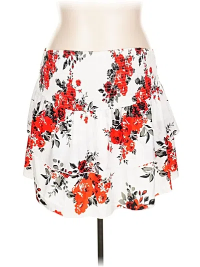 Pre-owned Shein Curve Casual Skirt In White