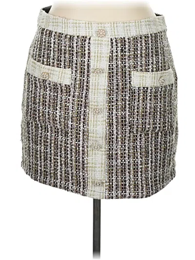Pre-owned Shein Curve Casual Skirt In White