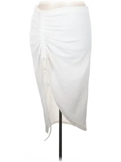 Pre-owned Shein Curve Casual Skirt In White