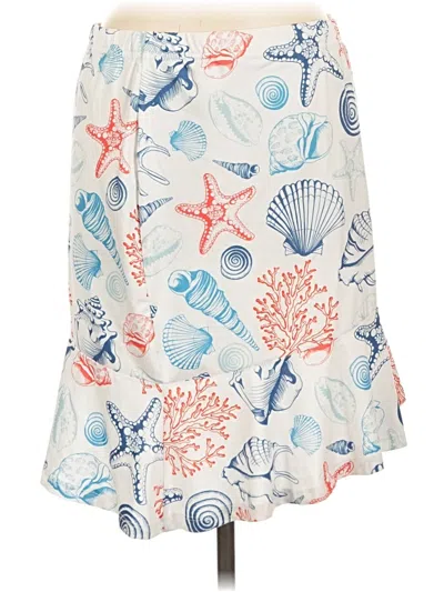 Pre-owned Shein Curve Casual Skirt In White