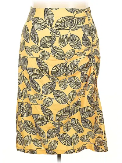 Pre-owned Shein Curve Casual Skirt In Yellow