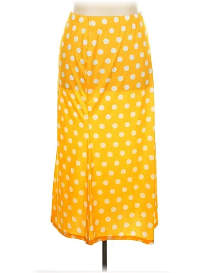 Pre-owned Shein Curve Casual Skirt In Yellow
