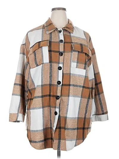 Pre-owned Shein Curve Coat In Brown