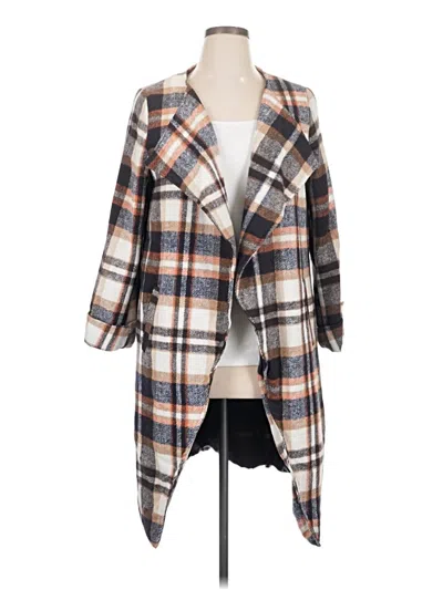 Pre-owned Shein Curve Coat In Ivory