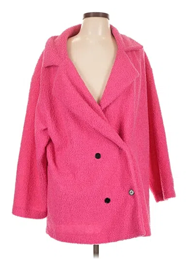 Pre-owned Shein Curve Coat In Pink