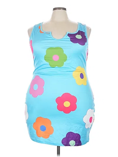 Pre-owned Shein Curve Cocktail Dress In Blue