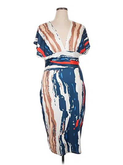 Pre-owned Shein Curve Cocktail Dress In Blue