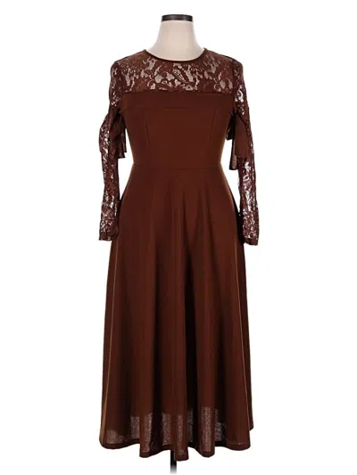 Pre-owned Shein Curve Cocktail Dress In Brown
