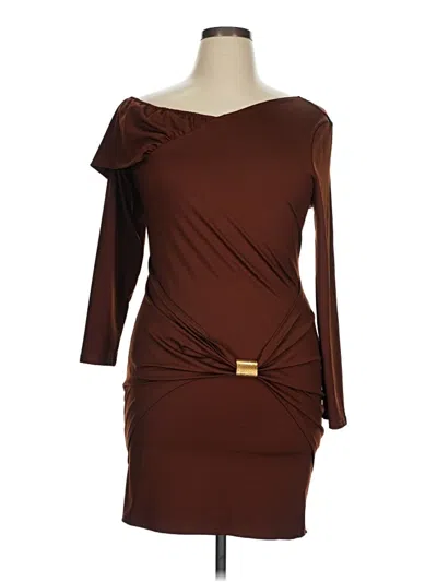 Pre-owned Shein Curve Cocktail Dress In Brown