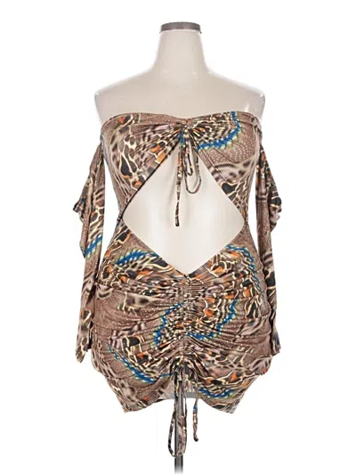 Pre-owned Shein Curve Cocktail Dress In Brown