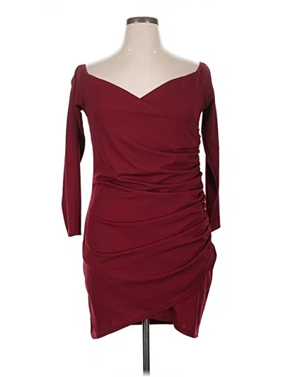 Pre-owned Shein Curve Cocktail Dress In Burgundy