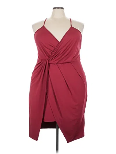 Pre-owned Shein Curve Cocktail Dress In Burgundy