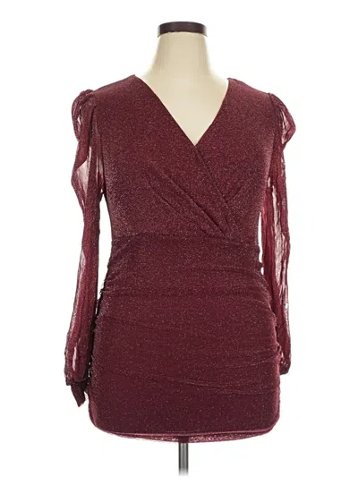 Pre-owned Shein Curve Cocktail Dress In Burgundy