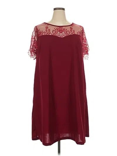 Pre-owned Shein Curve Cocktail Dress In Burgundy
