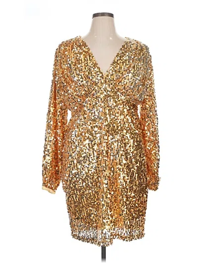 Pre-owned Shein Curve Cocktail Dress In Gold