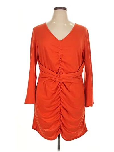 Pre-owned Shein Curve Cocktail Dress In Orange