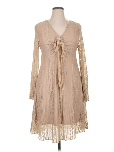 Pre-owned Shein Curve Cocktail Dress In Tan