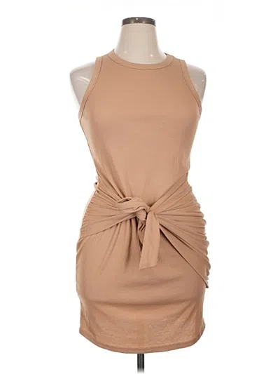 Pre-owned Shein Curve Cocktail Dress In Tan